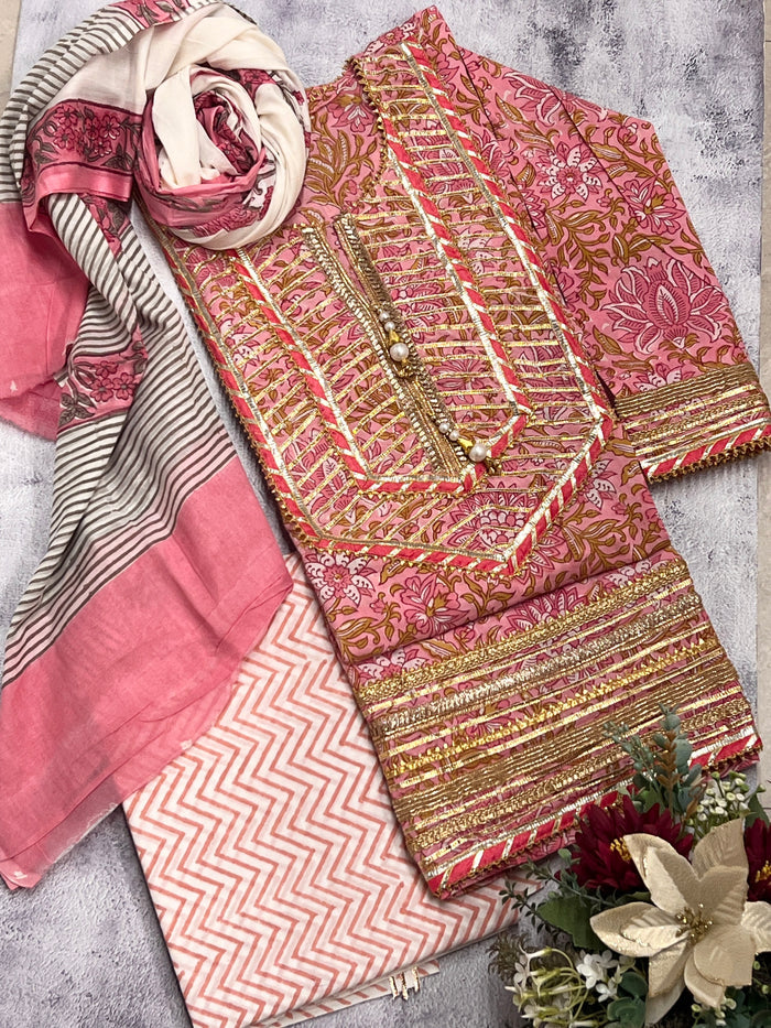 Gota embroidered cotton set