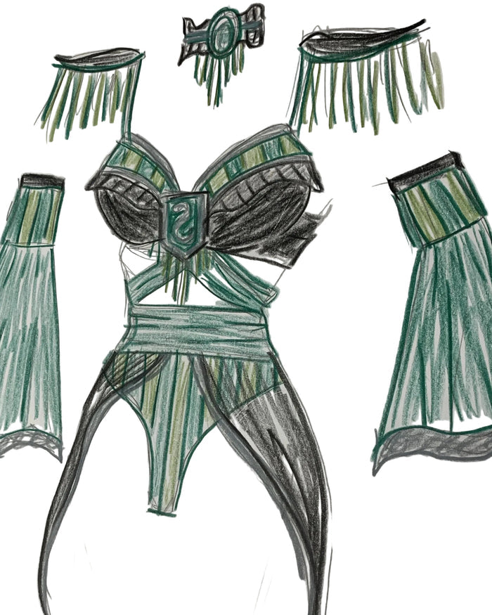 Green and Silver House Pride Dance Festival Cosplay Costume