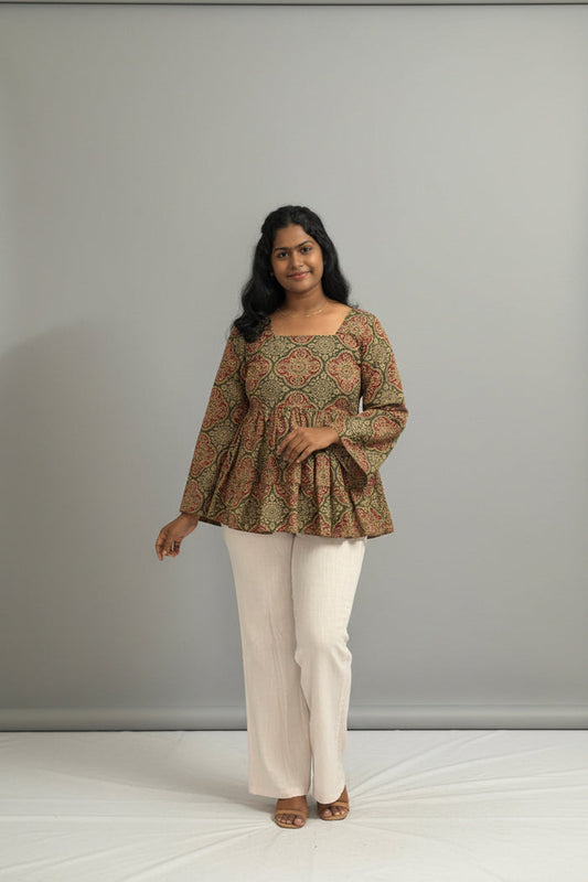 Green Peplum top