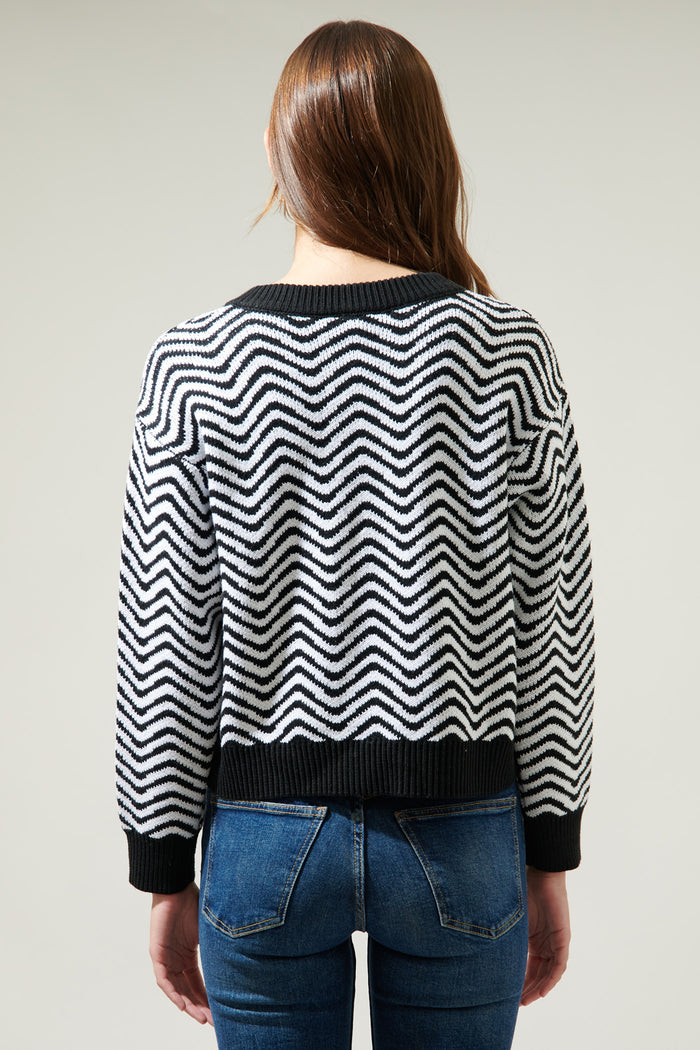 Greta Zebra Long Sleeve Sweater