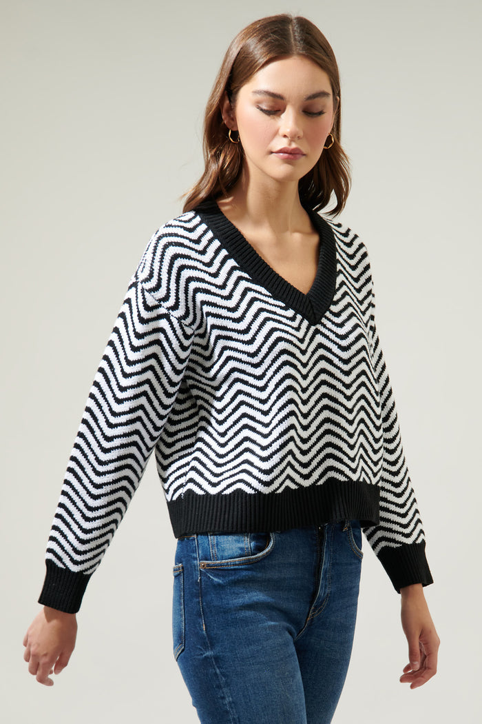 Greta Zebra Long Sleeve Sweater