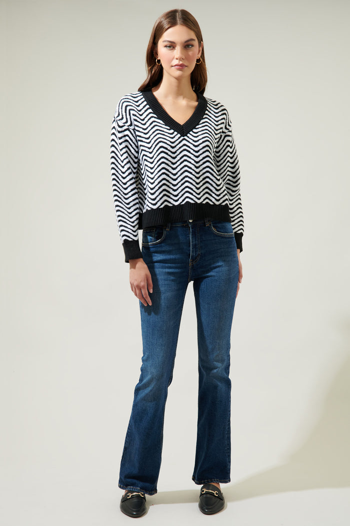 Greta Zebra Long Sleeve Sweater