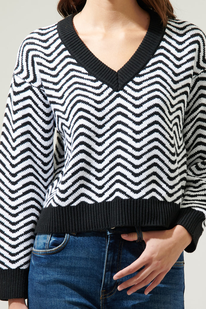 Greta Zebra Long Sleeve Sweater
