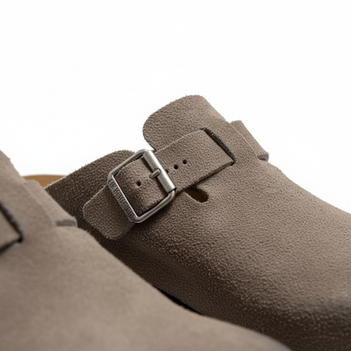 Grey Suede Punk Mule by CRUX