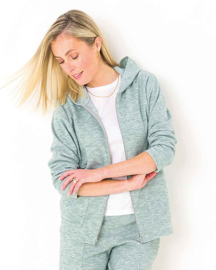 Gwen Zip up Hooded Leisure Cardigan - The Classic Boutique