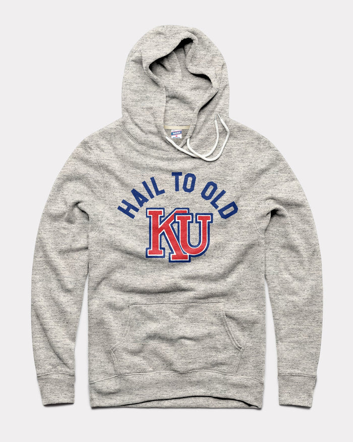 Ash Grey Kansas Jayhawks Hail to Old KU Vintage Hoodie Sweatshirt