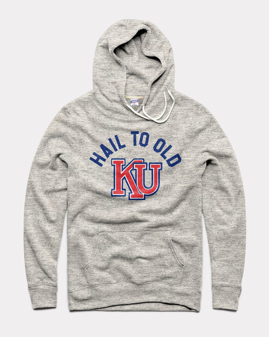 Ash Grey Kansas Jayhawks Hail to Old KU Vintage Hoodie Sweatshirt