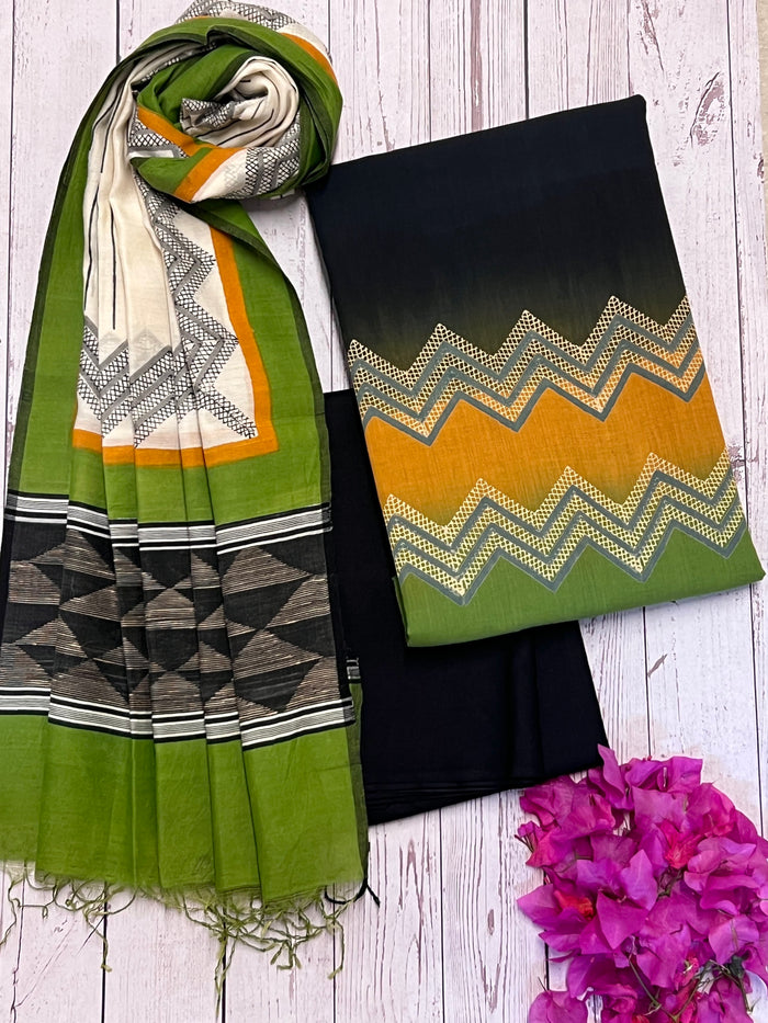 Hand printed cotton kurta set