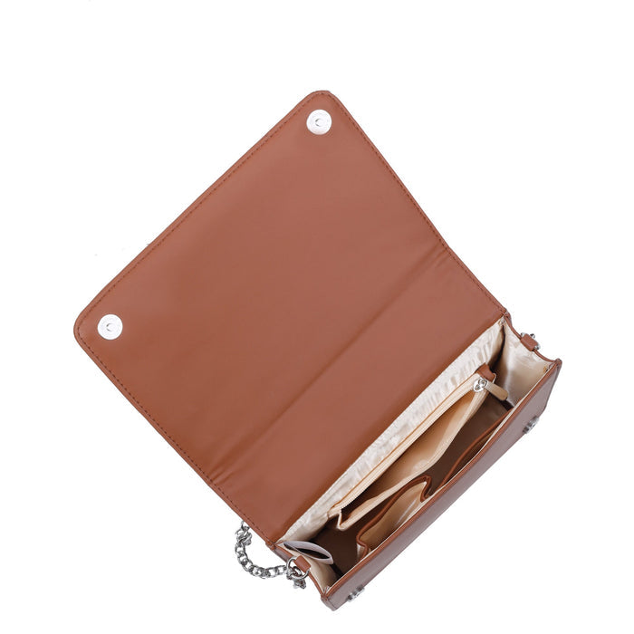 Olive green printed canvas crossbody sling bag with slim horizontal silhouette for travel and everyday use-inner view