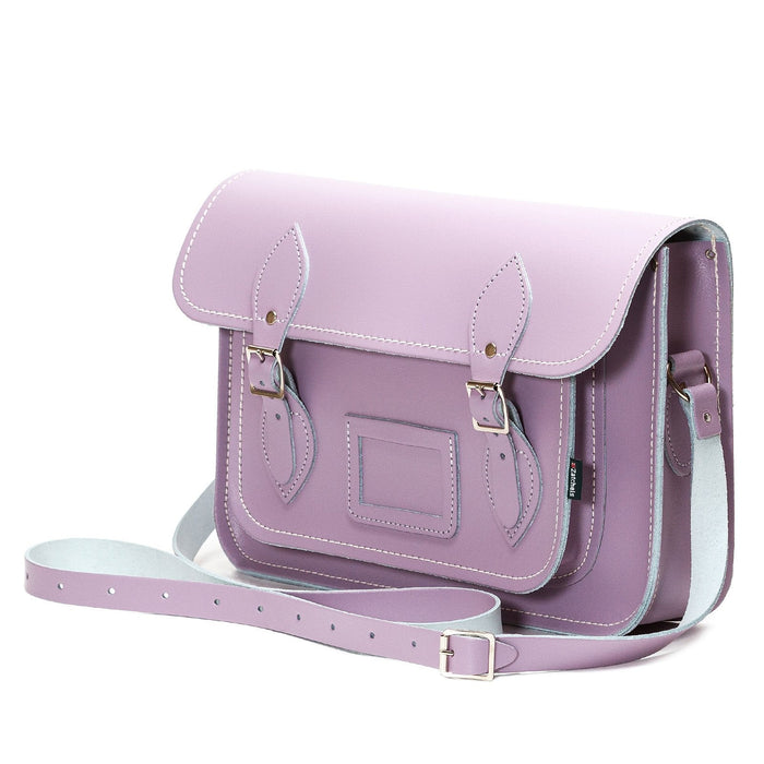 Handmade Leather Satchel - Pastel Violet - Bascora