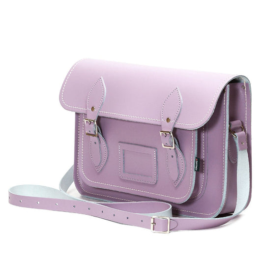 Handmade Leather Satchel - Pastel Violet - Bascora