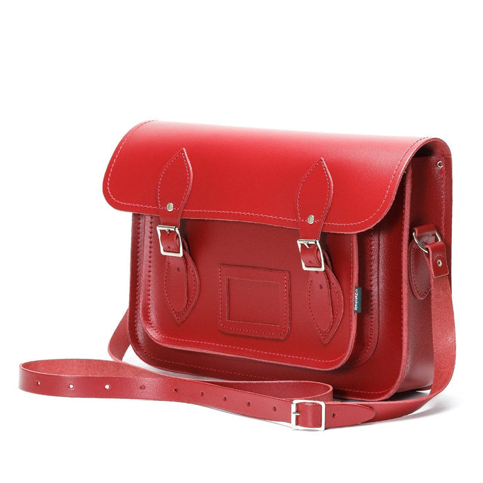 Handmade Leather Satchel - Red - Bascora