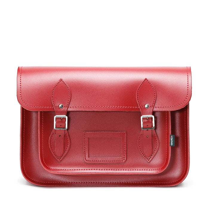 Handmade Leather Satchel - Red - Bascora