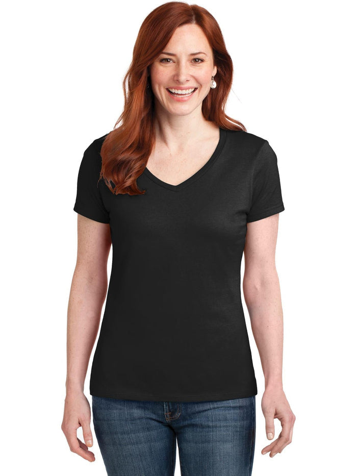 no-logo Hanes Ladies Nano-T Cotton V-Neck T-Shirt-Regular-Hanes-Thread Logic