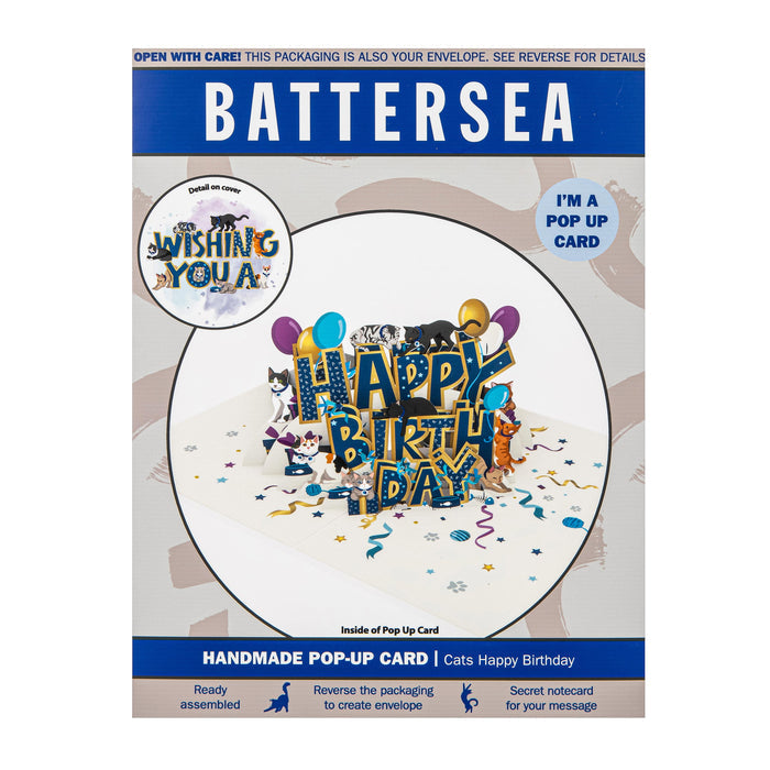 Happy Birthday with Cats Paper Pop Up Card