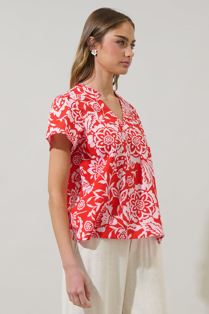 Hazen Floral Risony Top