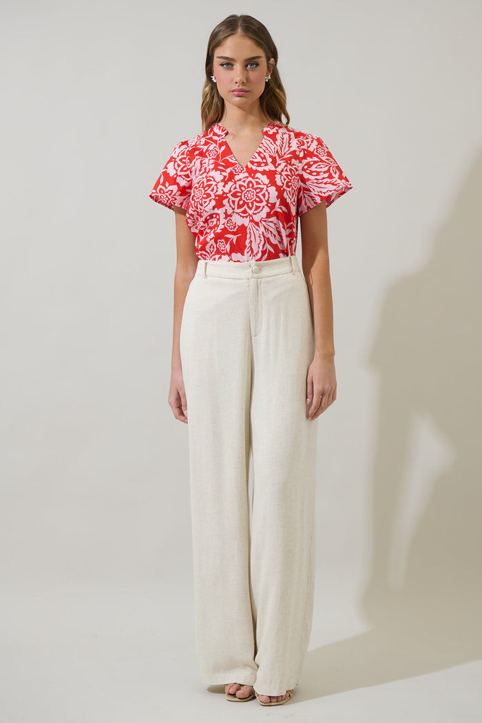 Hazen Floral Risony Top