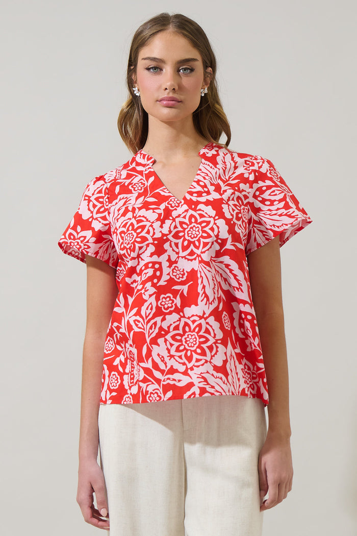 Hazen Floral Risony Top