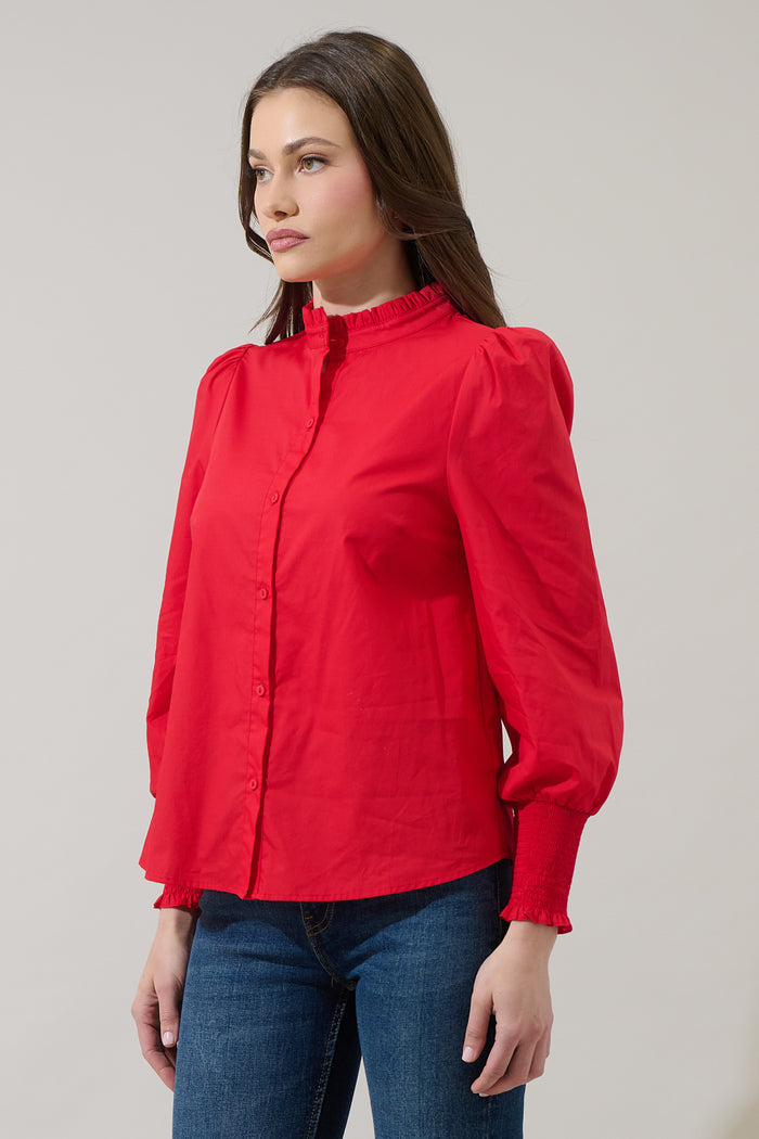 Henricka Ruffle Button Down Top