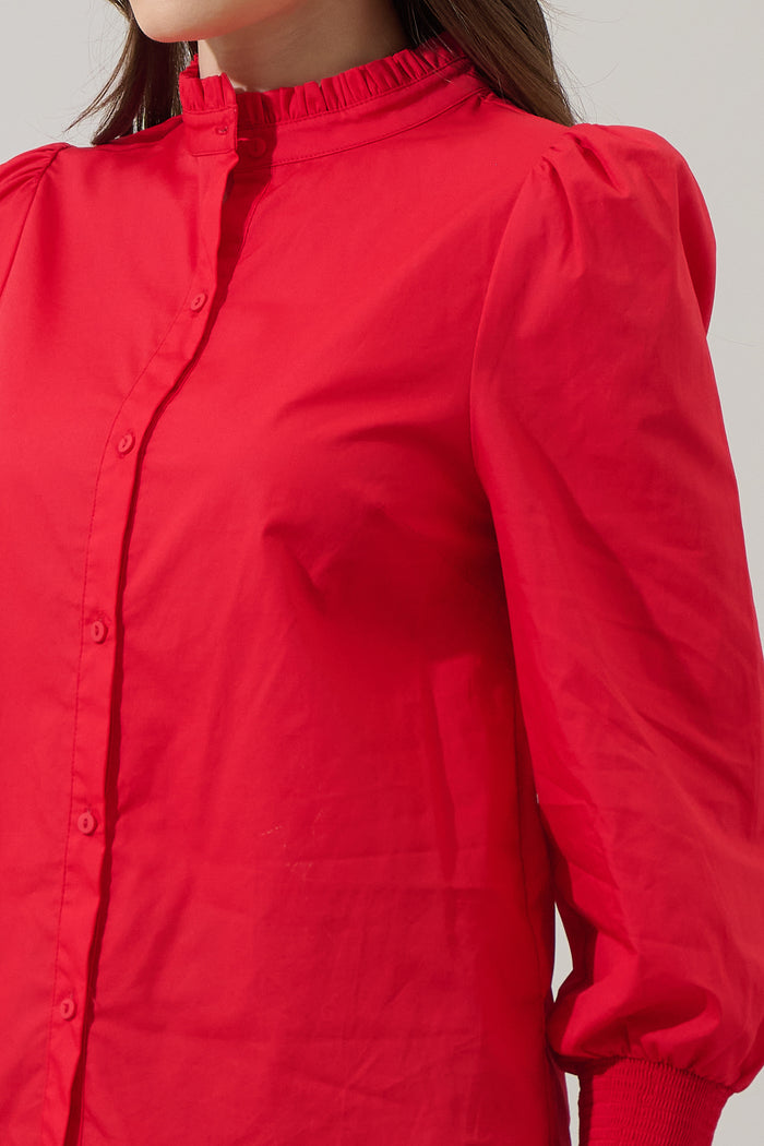 Henricka Ruffle Button Down Top