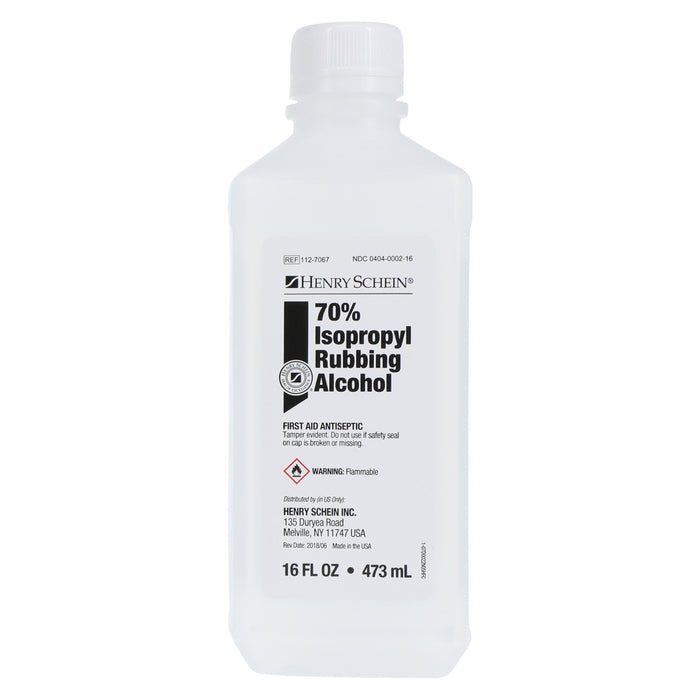 Henry Schein 70% Isopropyl Rubbing Alcohol - First Aid Antiseptic, 16 fl oz