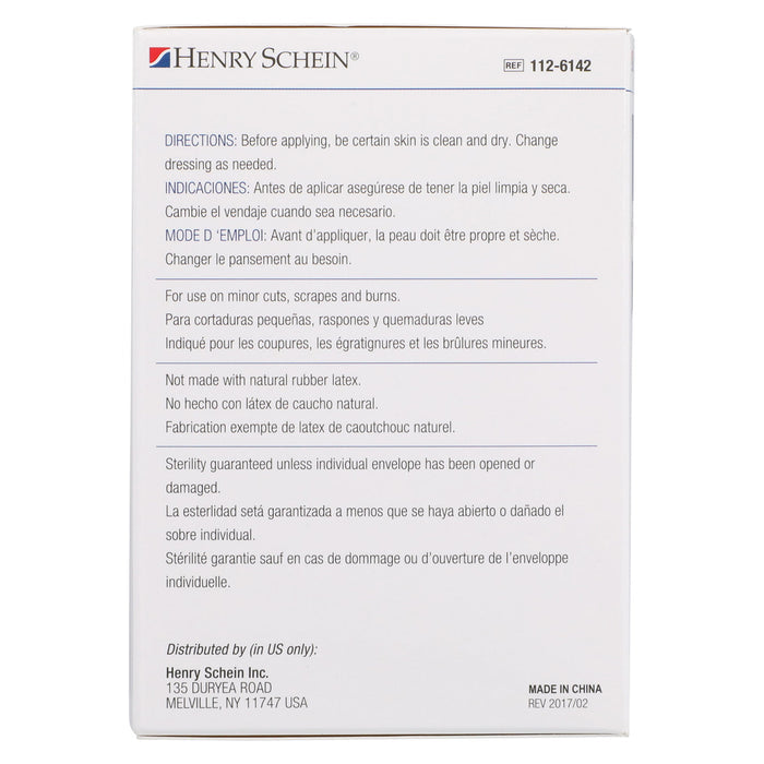 Henry Schein Adhesive Sheer Bandage Strips, 1" x 3", Sterile, Box of 100