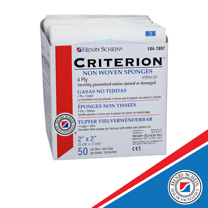 Henry Schein Rayon/Polyester Blend Non-Woven Sponges, 4 Ply Sterile, 4-Ply