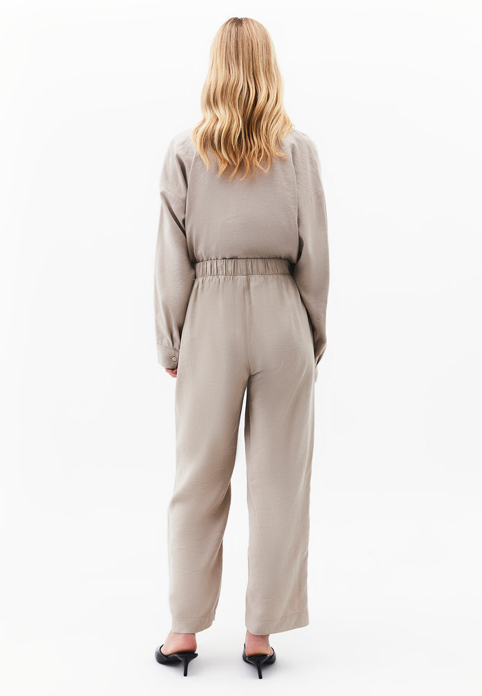 High Waist Straight Pants - SIMPLY TAUPE