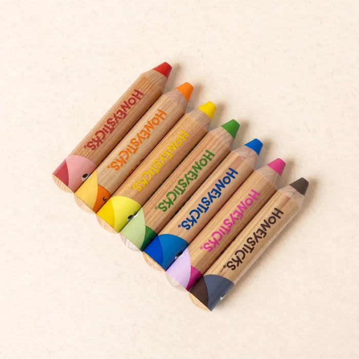 Go-For-Zero-Australia-Honeysticks-New-Zealand-Beeswax-Pencils-Little-Learners-7-Pack
