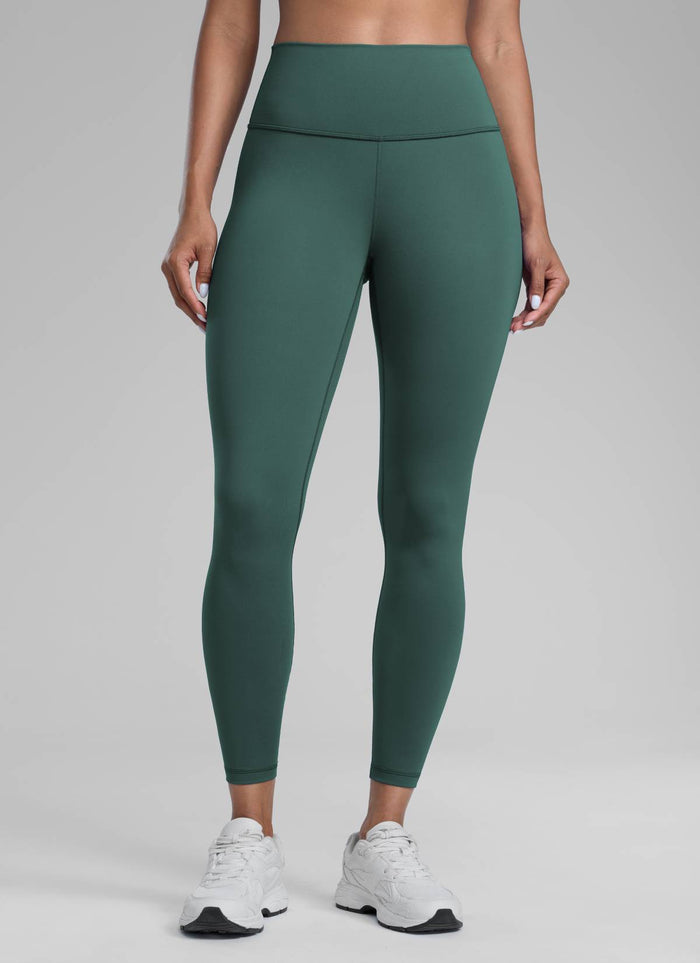 CRZ YOGA Women's Train High Rise Hugged Feel Compression Leggings 25'' Dark Forest Green