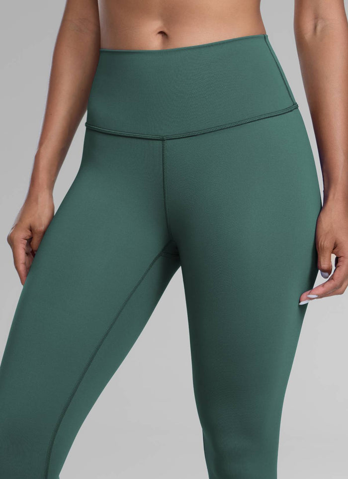CRZ YOGA Women's Train High Rise Hugged Feel Compression Leggings 25'' Dark Forest Green