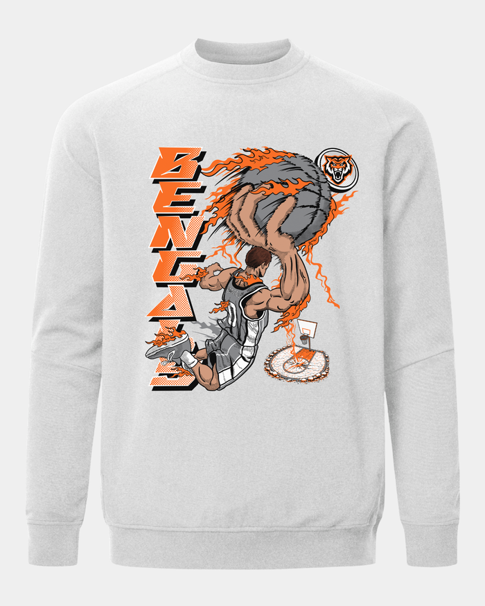 Idaho State Slam Dunk Heather Grey Crewneck