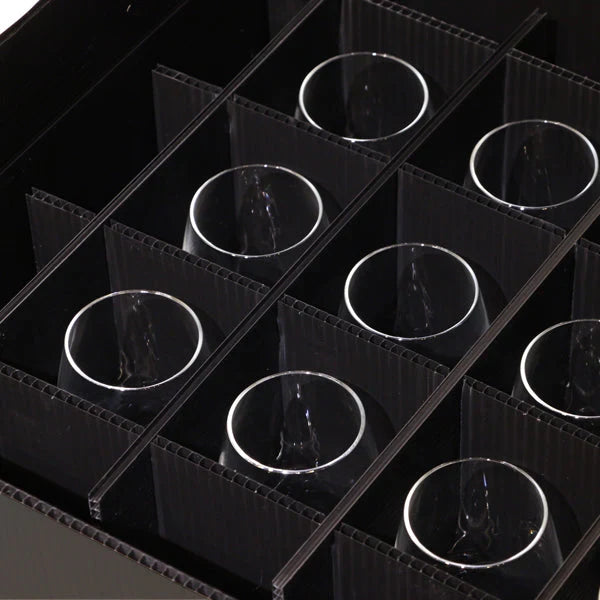 INAO Wine Tasting Set Corrugated Plastic Box （W）with 12 Glasses