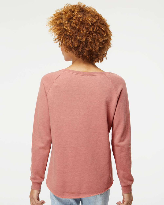 no-logo Independent Trading Co. Ladies California Wave Wash Crewneck Sweatshirt-Ladies Layering-Independent Trading Co.-Thread Logic