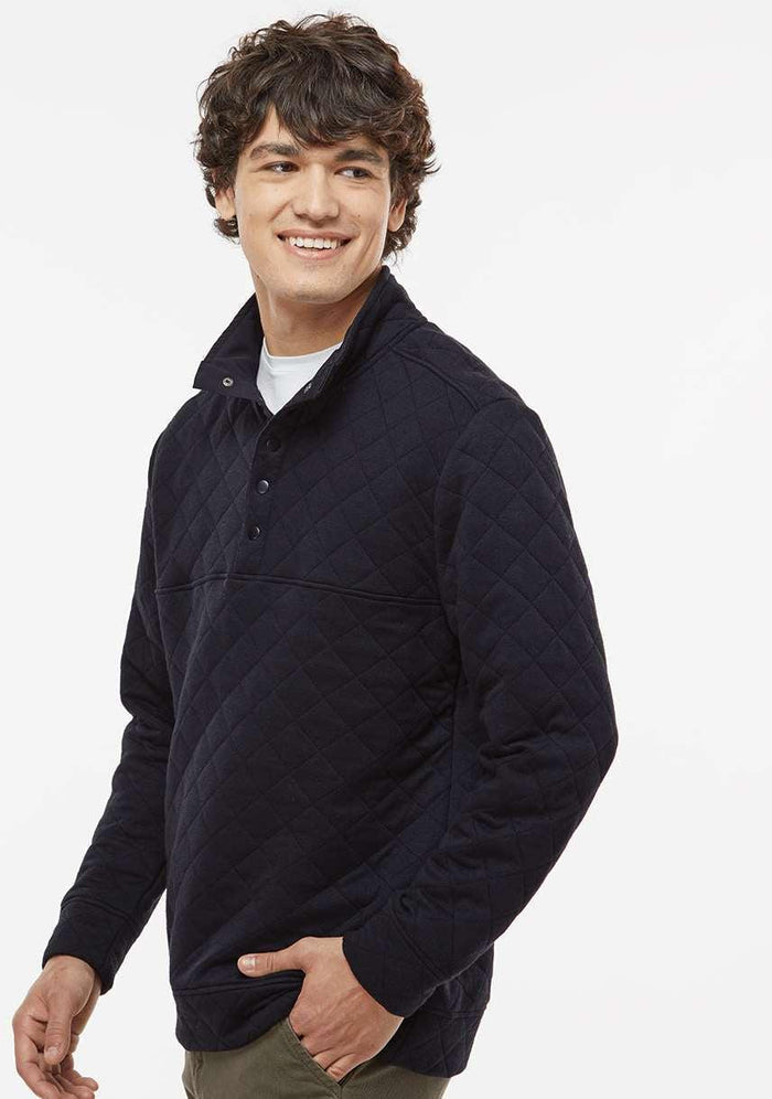 no-logo J America Quilted Snap Pullover-Men's Layering-J. America-Thread Logic
