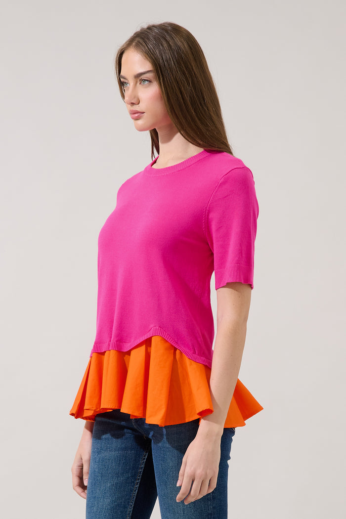 Jessica Mix Media Knit Top