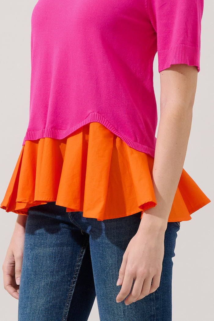 Jessica Mix Media Knit Top