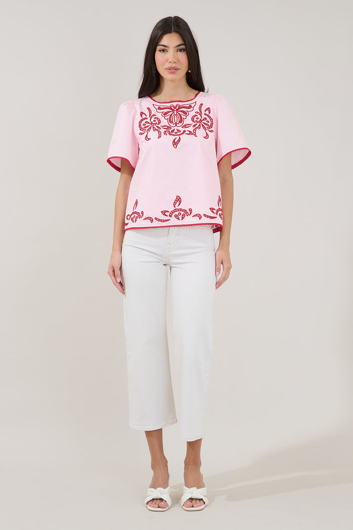 Jocie Embroidered Puff Sleeve Top