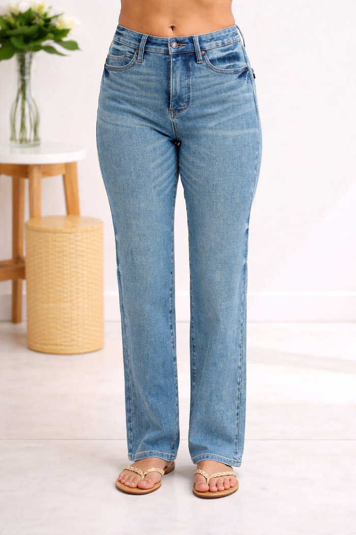 Judy Blue High Waist Tummy Control Slim Straight Leg Jeans