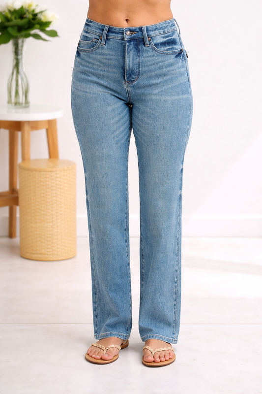 Judy Blue High Waist Tummy Control Slim Straight Leg Jeans