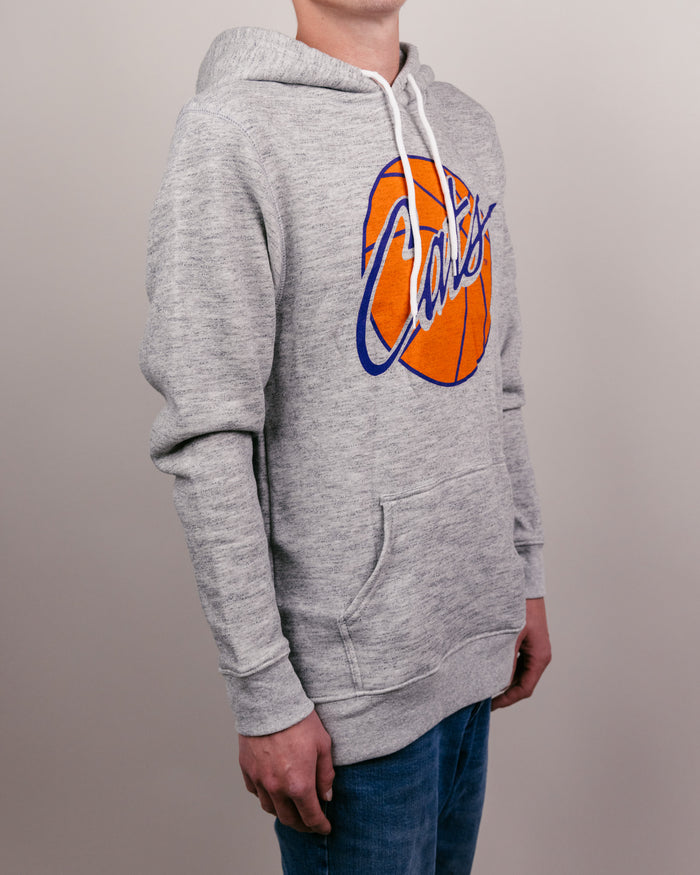 Athletic Grey Kansas State Wildcats K-State Cats Basketball Vintage Hoodie Side
