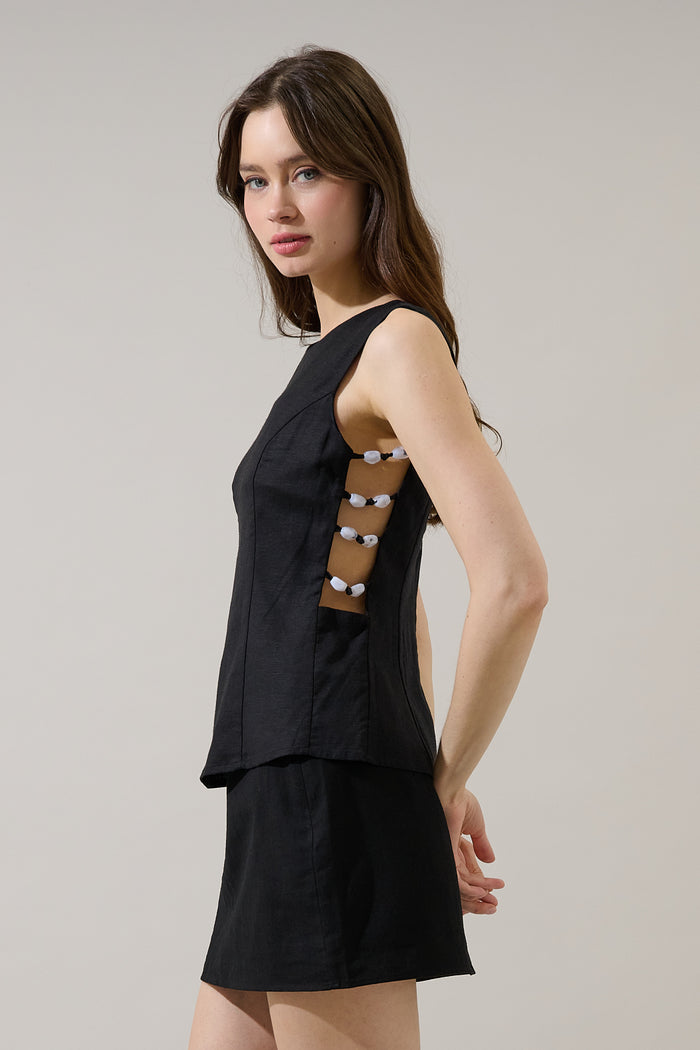 Kendry Cut Out Top Linen