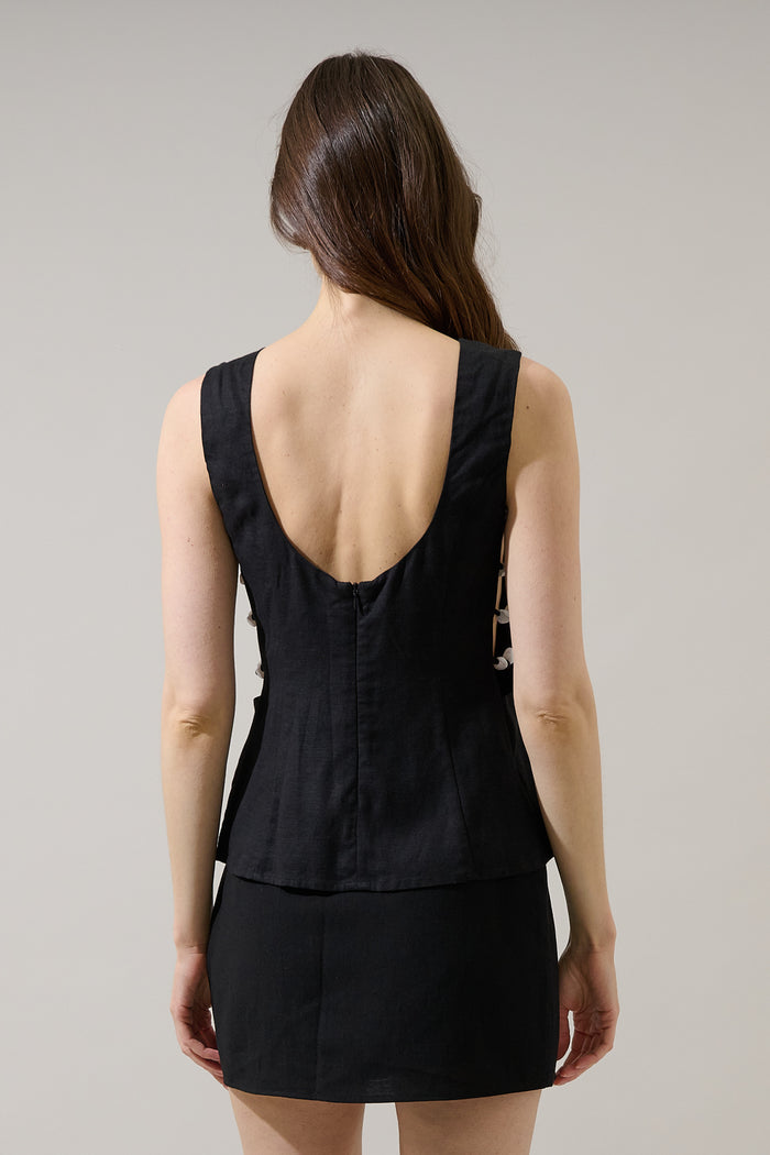 Kendry Cut Out Top Linen