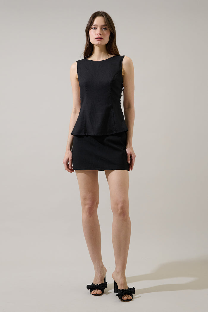 Kendry Cut Out Top Linen
