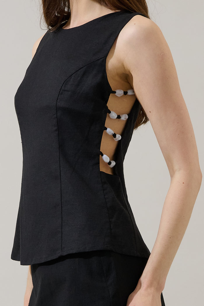 Kendry Cut Out Top Linen