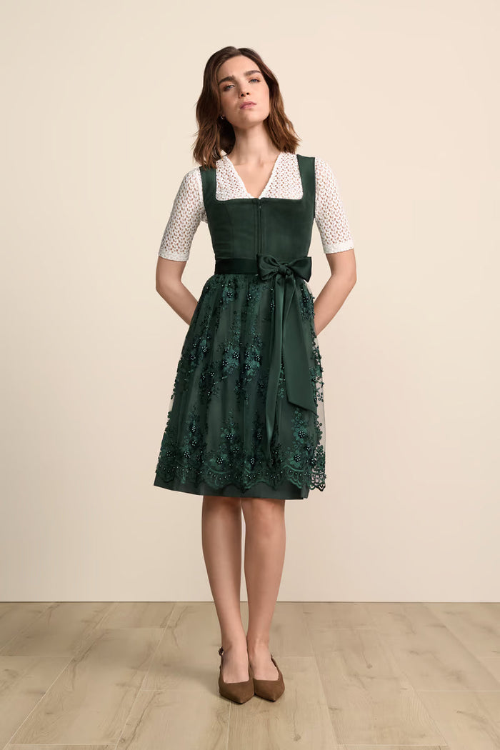 Kruger Midi Dirndl 2pcs. 60cm "Lovira" green