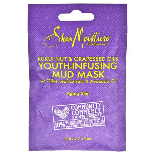 Kukui Nut and Grapeseed Oils Youth-Infusing Mud Mask by Shea Moisture for Unisex - 0.5 oz Mask