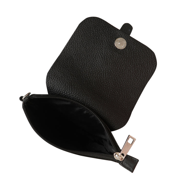 Black Genuine Leather Messenger Crossbody Bag for Travel and Everyday Use-interior image