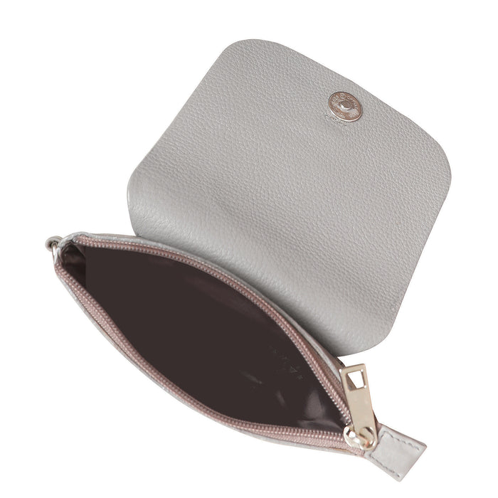 Grey Genuine Leather Messenger Crossbody Bag for Travel and Everyday Use-inner view