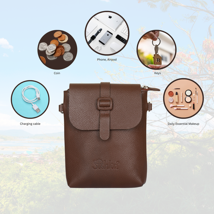 Brown Genuine Leather Messenger Crossbody Bag for Travel and Everyday Use-feature image